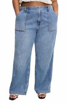 Good American Lite Drawstring Jeans