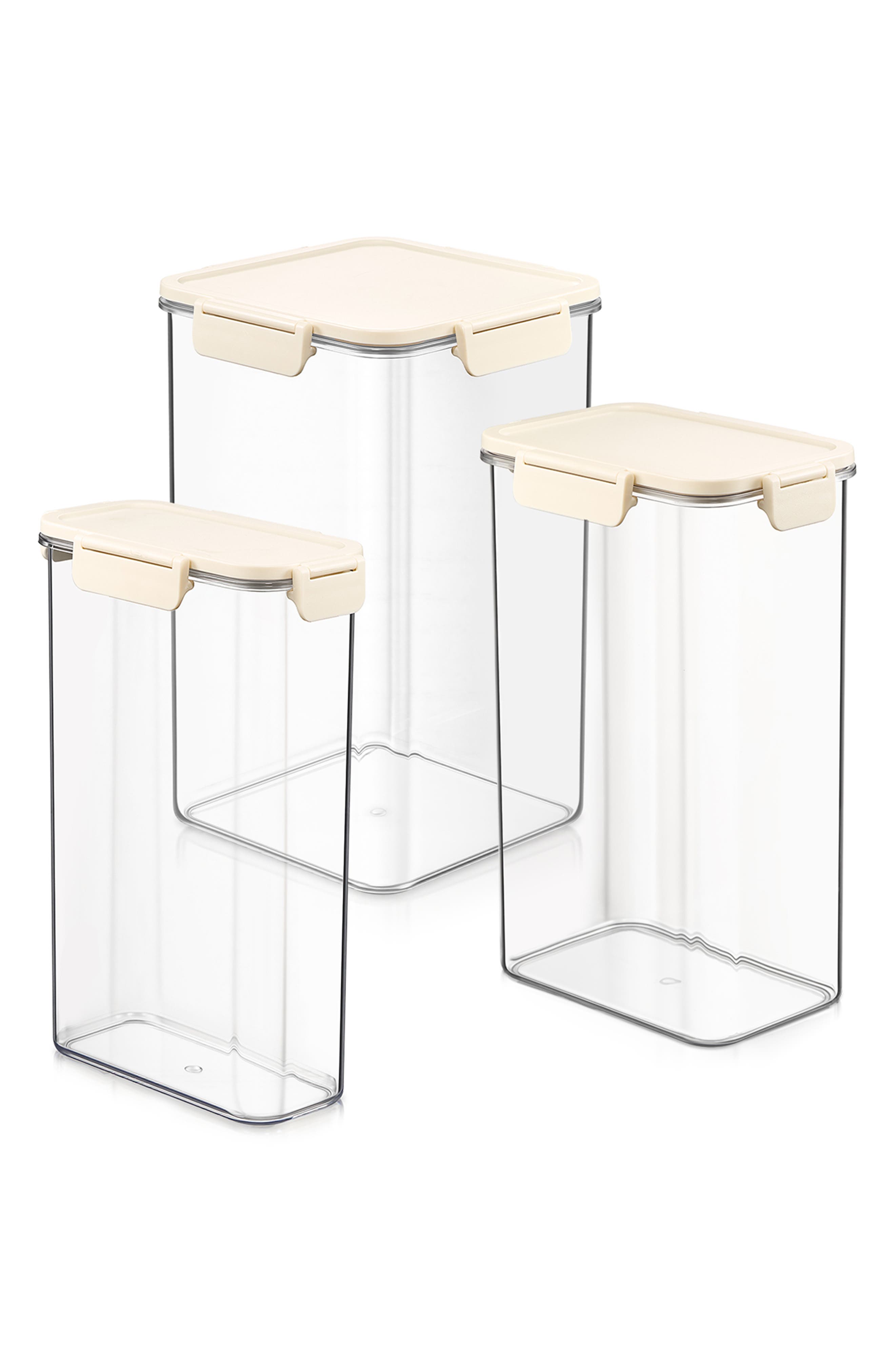3-Pack Snap Lid Airtight Food Storage Container Set