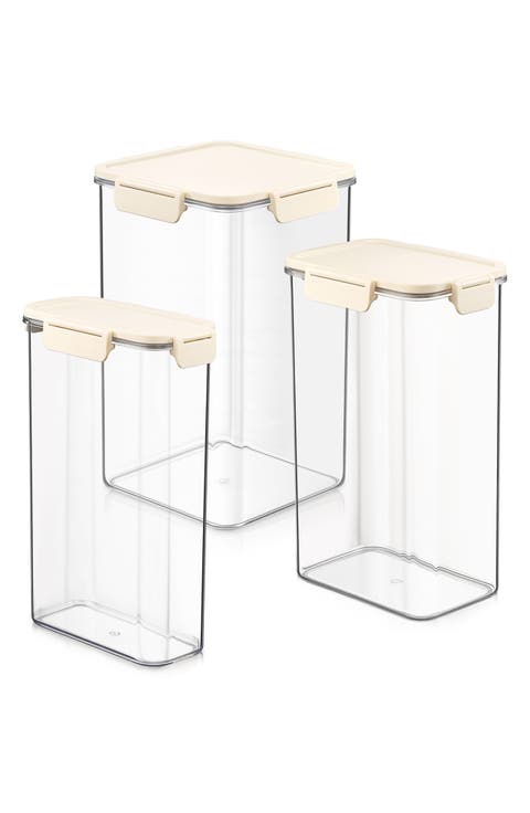 3-Pack Snap Lid Airtight Food Storage Container Set