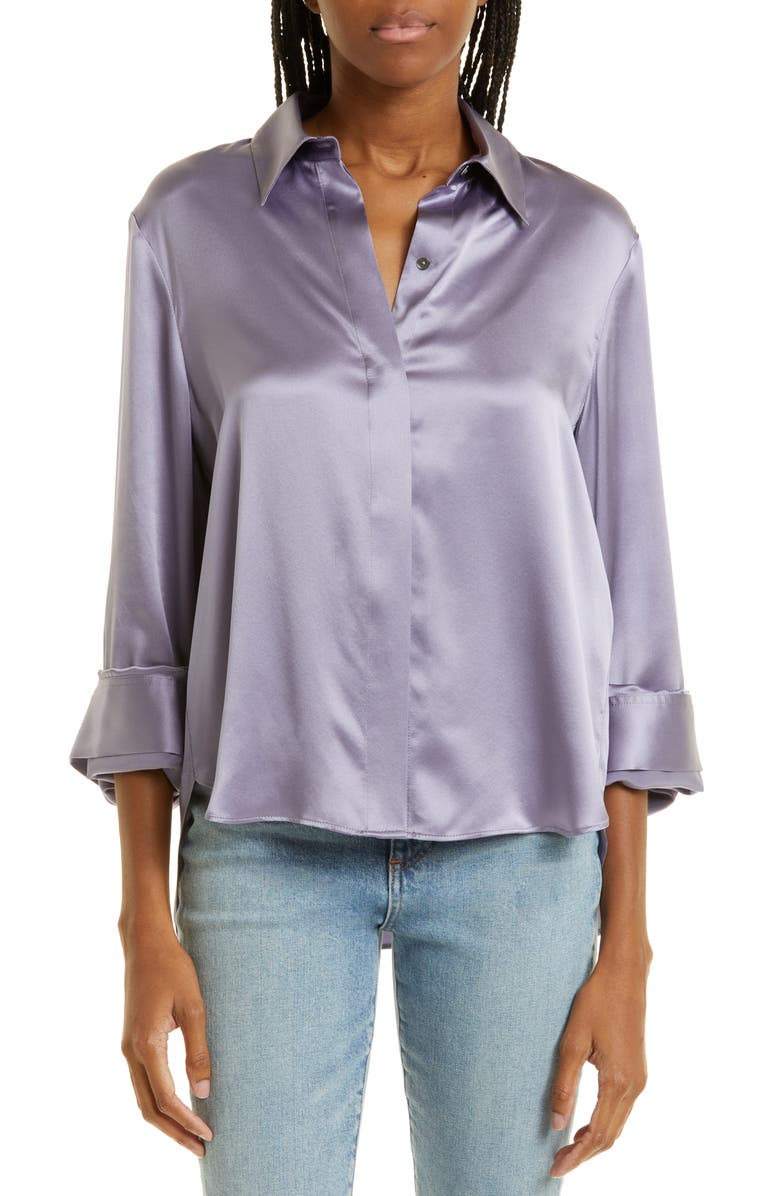 TWP Silk Boyfriend Shirt, Main, color, 