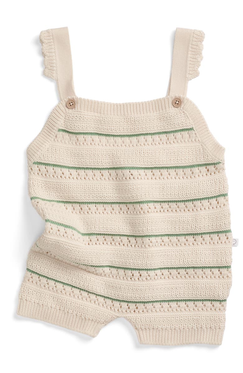MORI Stripe Knit Playsuit, Main, color, Gardenia Stripe