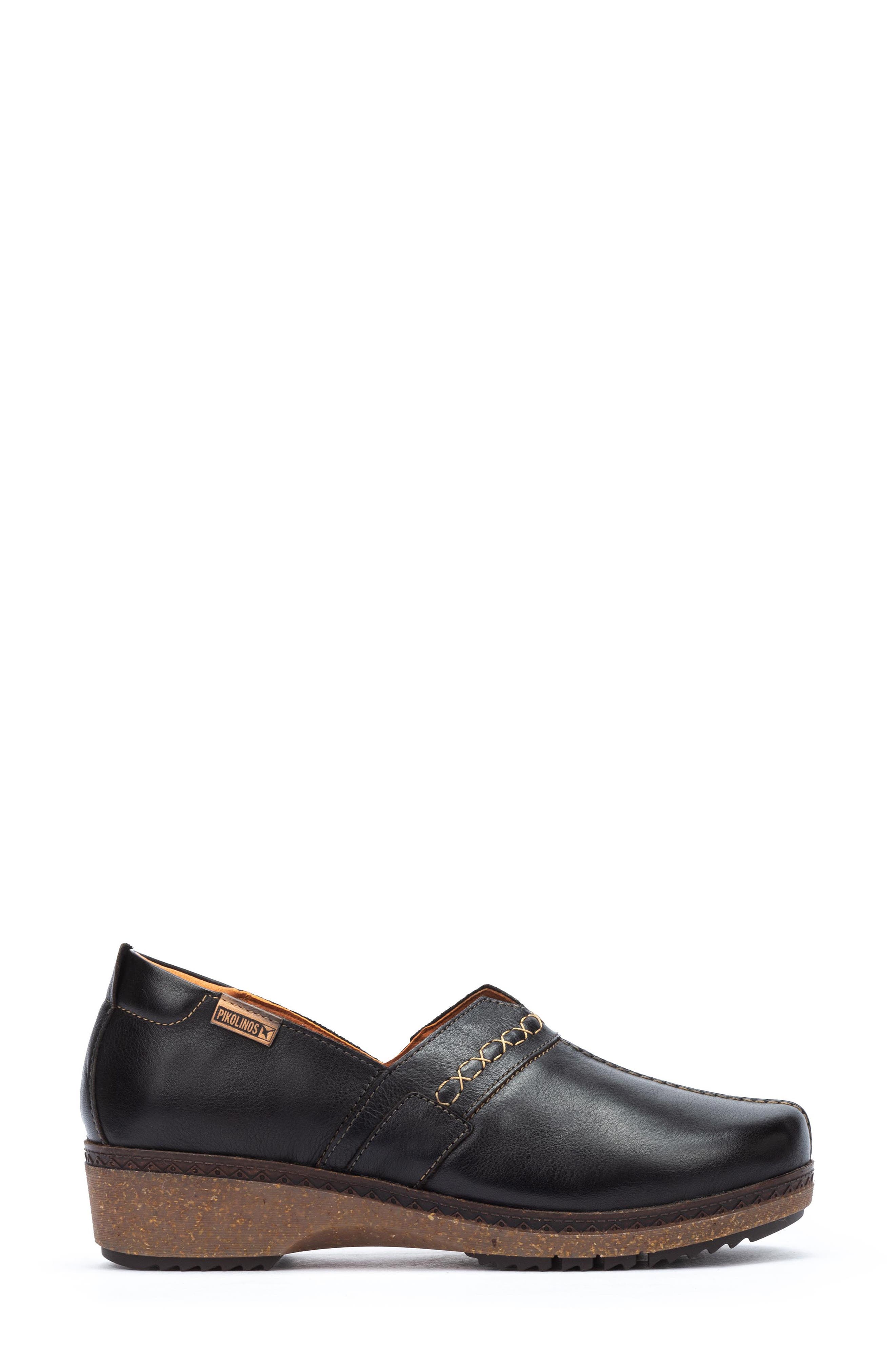 PIKOLINOS Granada Leather Clog, Alternate, color, Black