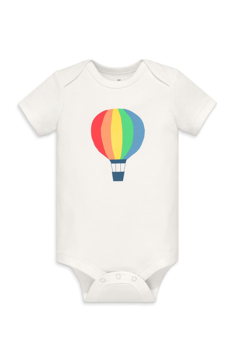Primary Organic Short Sleeve Hot Air Balloon Babysuit, Main, color,
