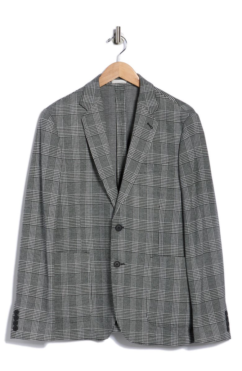 NORDSTROM RACK Gavin Glen Plaid Knit Sport Coat, Alternate, color, Black Gavin Tooth