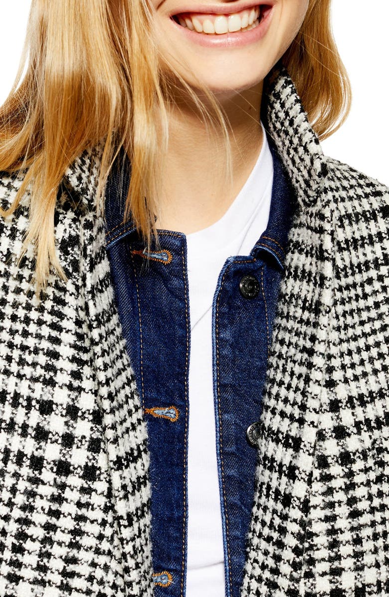 Topshop Pippa Check Coat, Alternate, color,