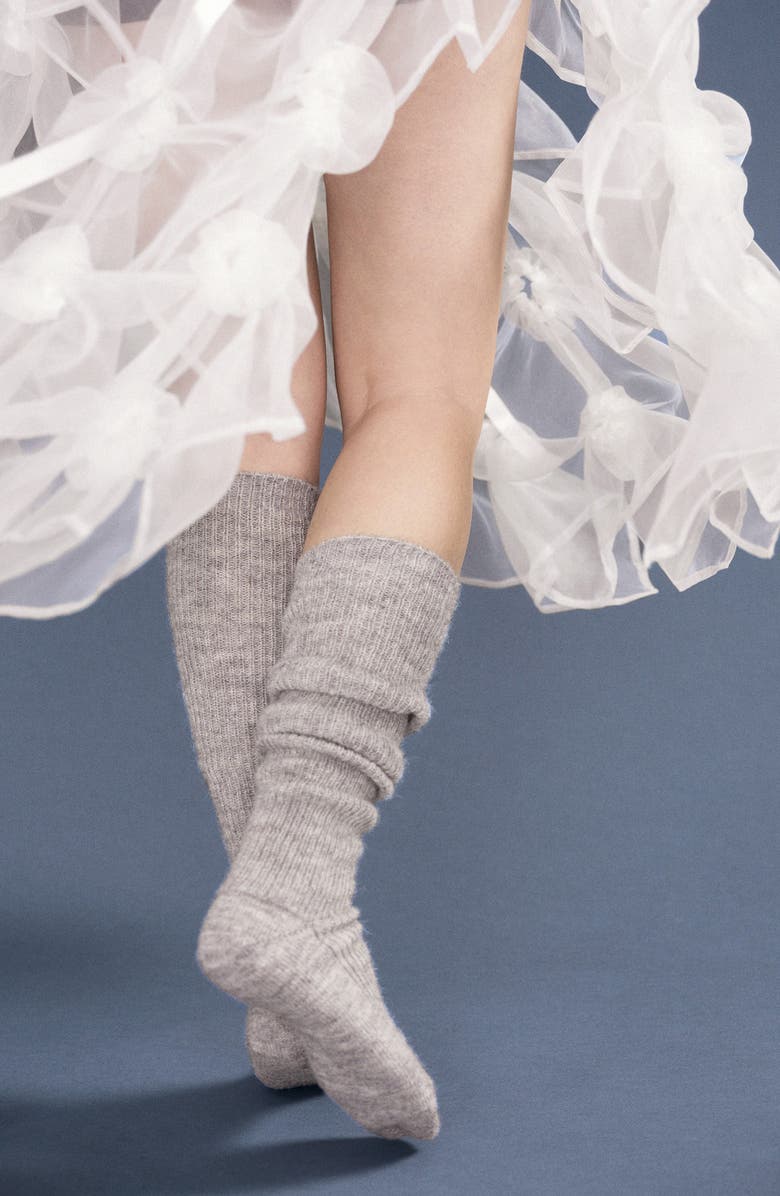 Hansel From Basel Baby Alpaca Blend Knee High Socks, Alternate, color, Heather