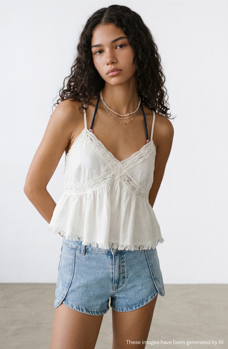 MANGO TEEN <p>Kids' Fringe Detail Cotton Shell </p>, Alternate, color, 