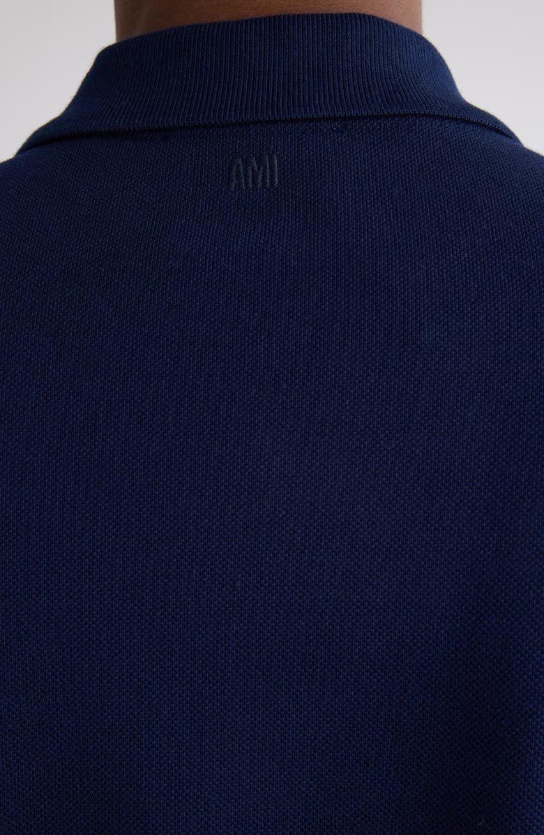 AMI PARIS Ami de Coeur Organic Cotton Piqué Polo, Alternate, color, 