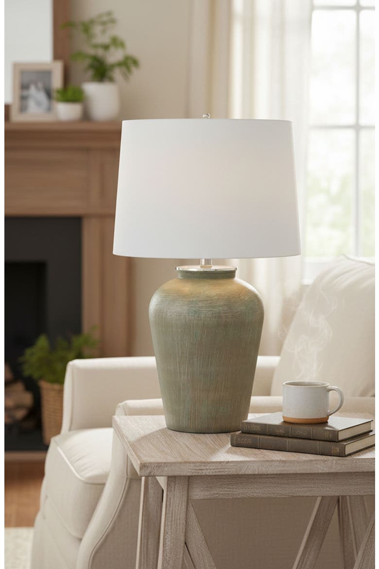 Round Table Lamp, Alternate, color, RUSTIC SILVER MATTE