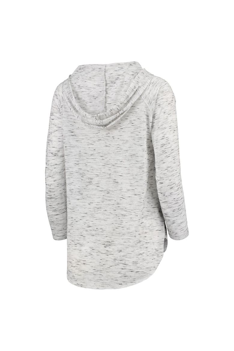 Women's Pressbox Gray Nebraska Huskers Space Dye Lace-Up V-Neck Long Sleeve T-Shirt, Alternate, color, Gray