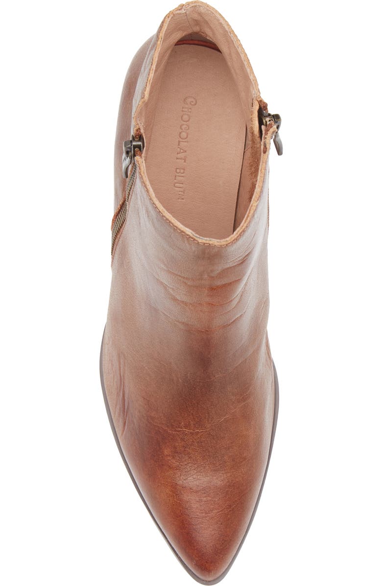 Chocolat Blu Eri Pointed Toe Bootie, Alternate, color, Brown Leather