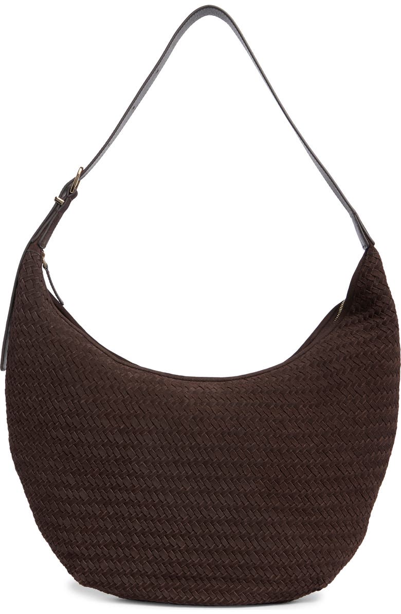 Madewell Essential Curve Shoulder Bag, Main, color, Dark Carob