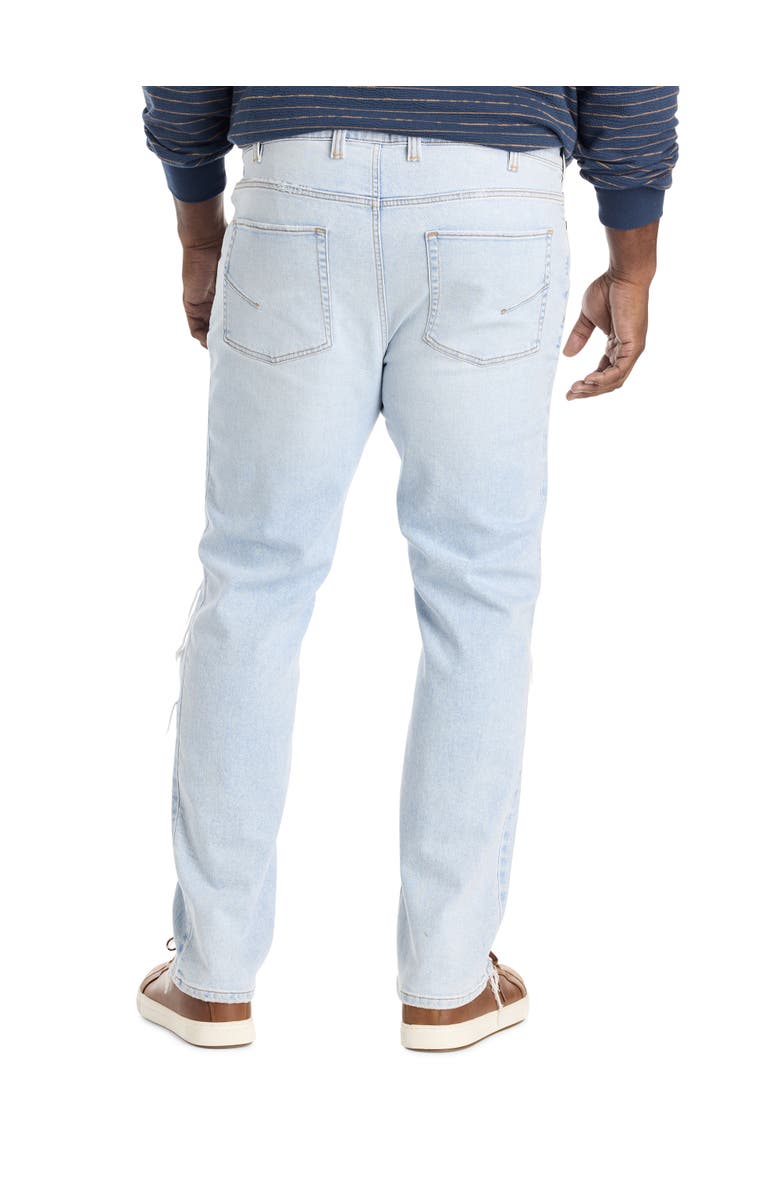 True Nation by DXL Big & Tall Destructed Dual Denim Tapered-Fit Jeans, Alternate, color, Party In The Back