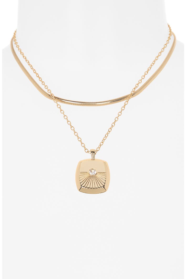 Keepsake Pendant Layered Necklace, Alternate, color, GOLD