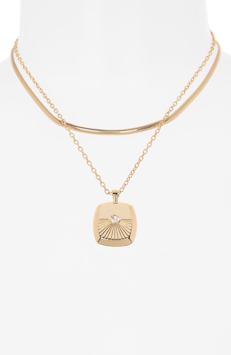 Ettika Keepsake Pendant Layered Necklace, Alternate, color, Gold