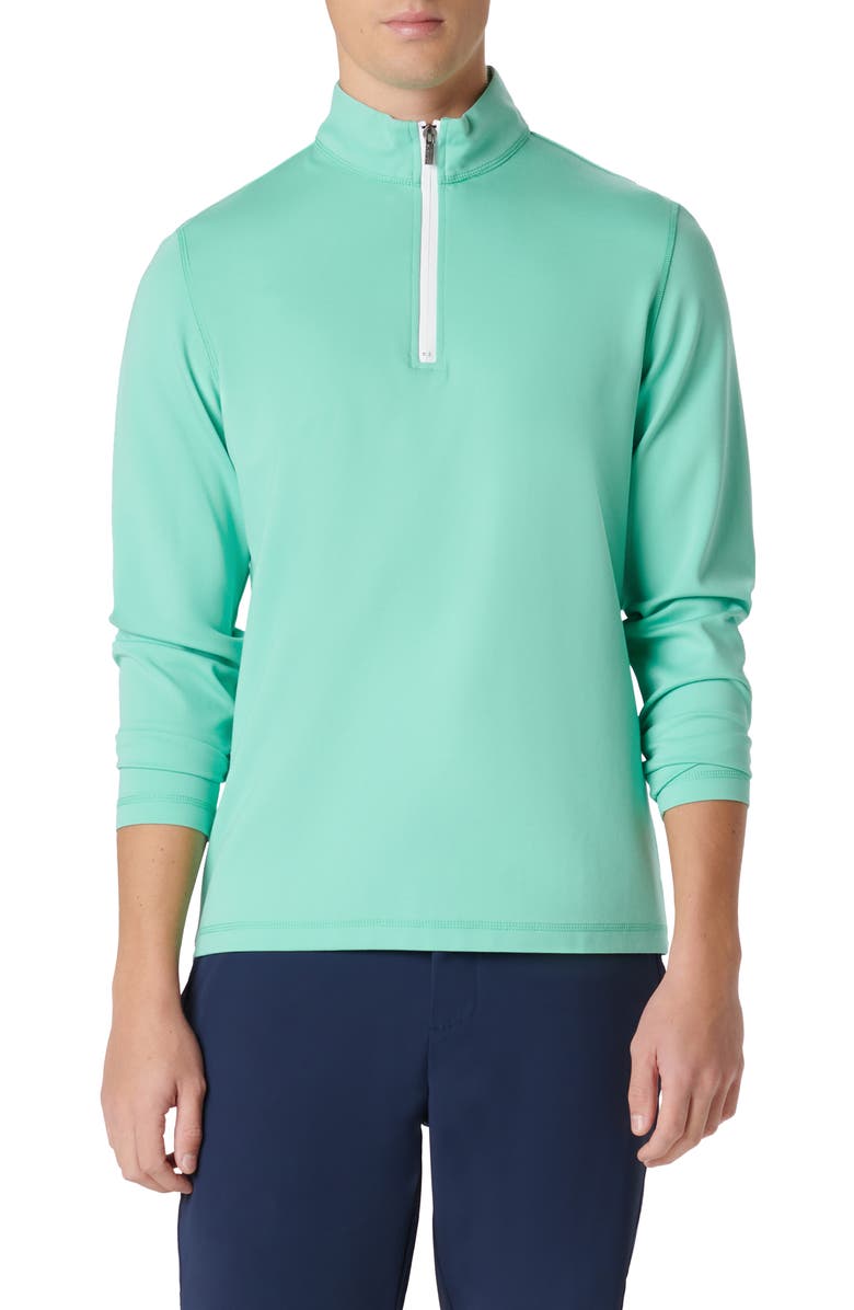 Bugatchi Quarter Zip Pullover, Main, color, Mint