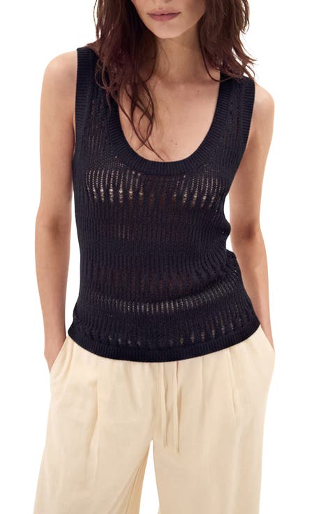 Mallorca Metallic Sheer Knit Tank