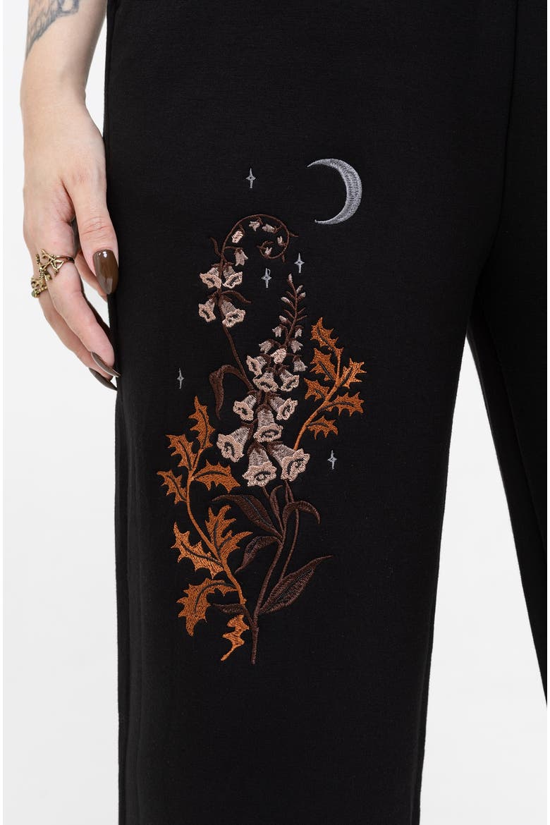Foxglove Embroidered Straight Leg Jogger, Alternate, color, Black