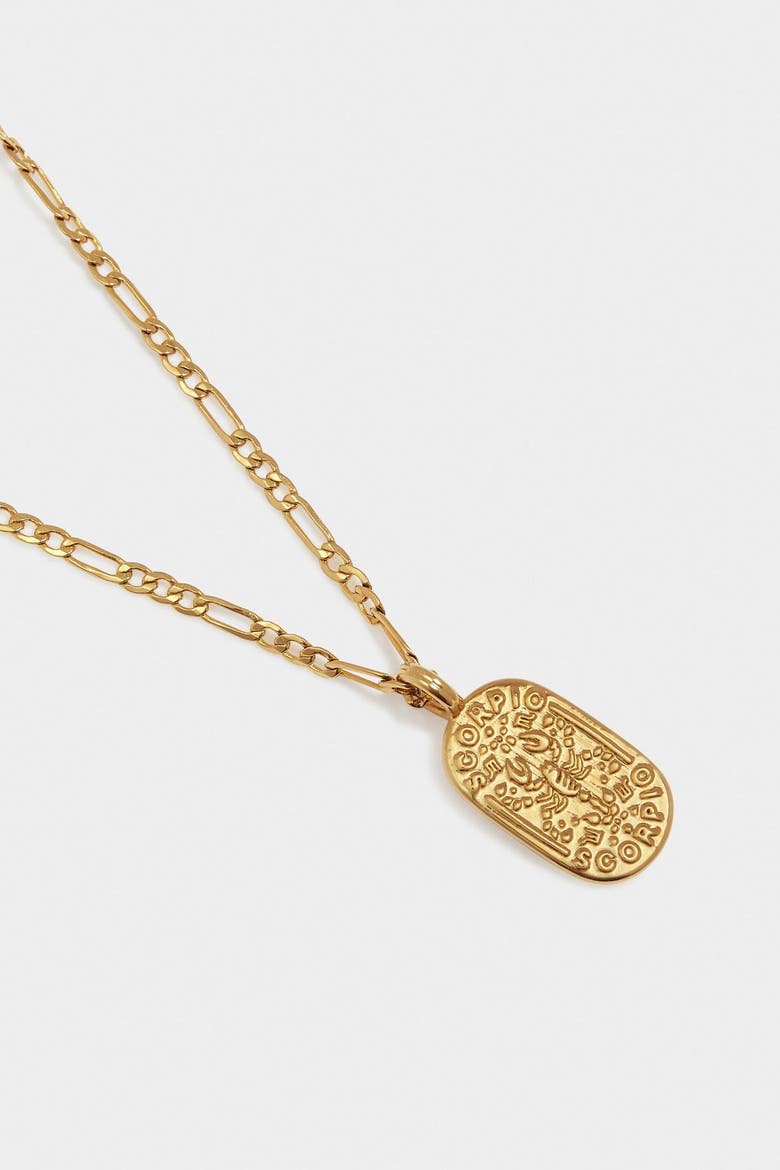 'Scorpio' Waterproof Gold Zodiac Necklace, Alternate, color, GOLD