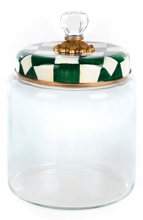 Mackenzie-childs Mackenzie Childs Emerald Check Large Kitchen Canister In Green