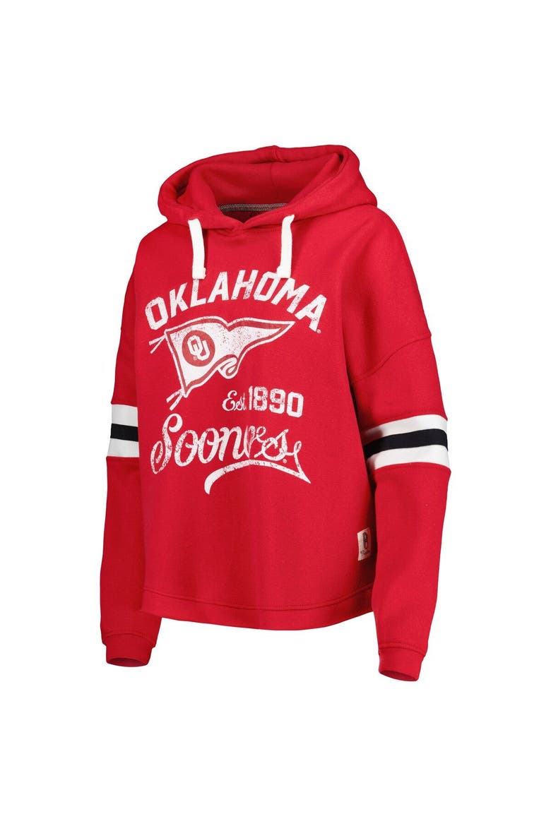 Women's Pressbox Crimson Oklahoma Sooners Super Pennant Pullover Hoodie, Alternate, color, Crimson