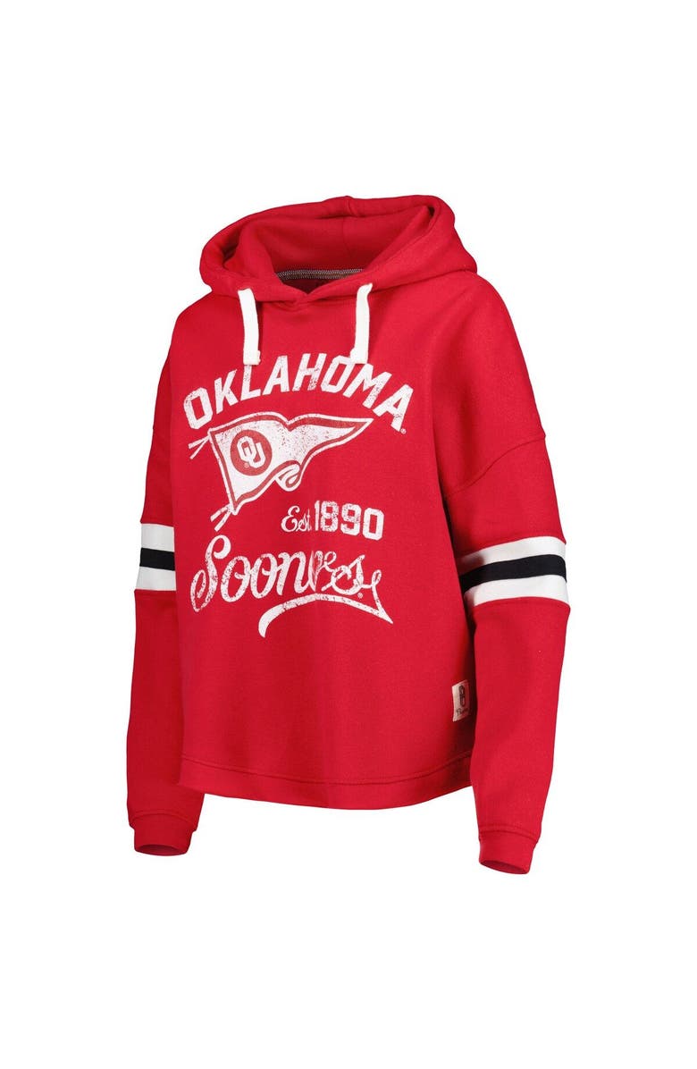 PRESSBOX Women's Pressbox Crimson Oklahoma Sooners Super Pennant Pullover Hoodie, Alternate, color, Crimson