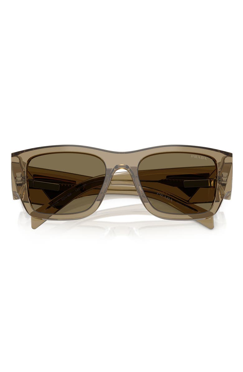 Prada 55mm Square Sunglasses, Alternate, color, Bark / Light Brown