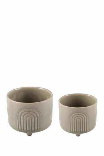 FLORA BUNDA Rainbow Gray Ceramic Planters Set