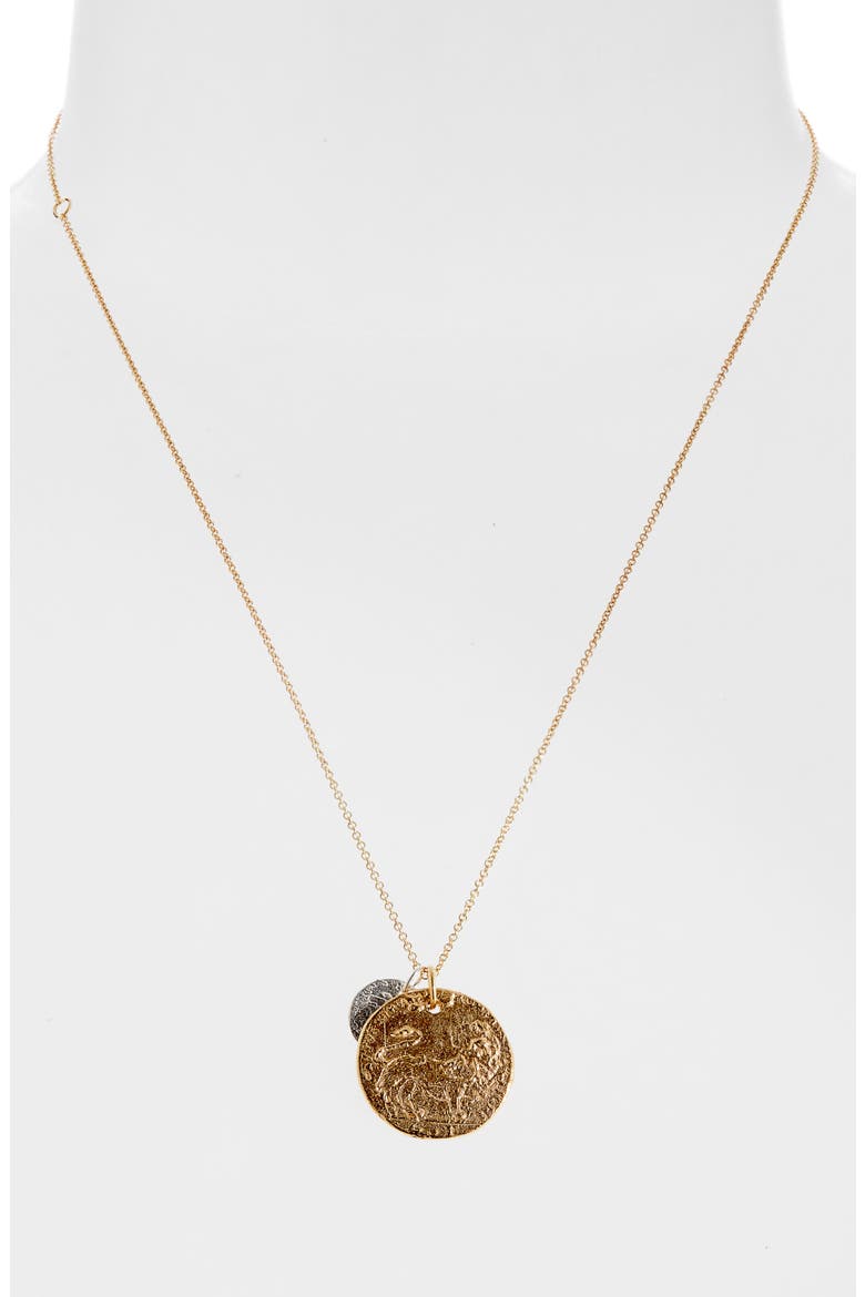 The Double Lion Coin Necklace (Nordstrom Exclusive), Alternate, color, GOLD