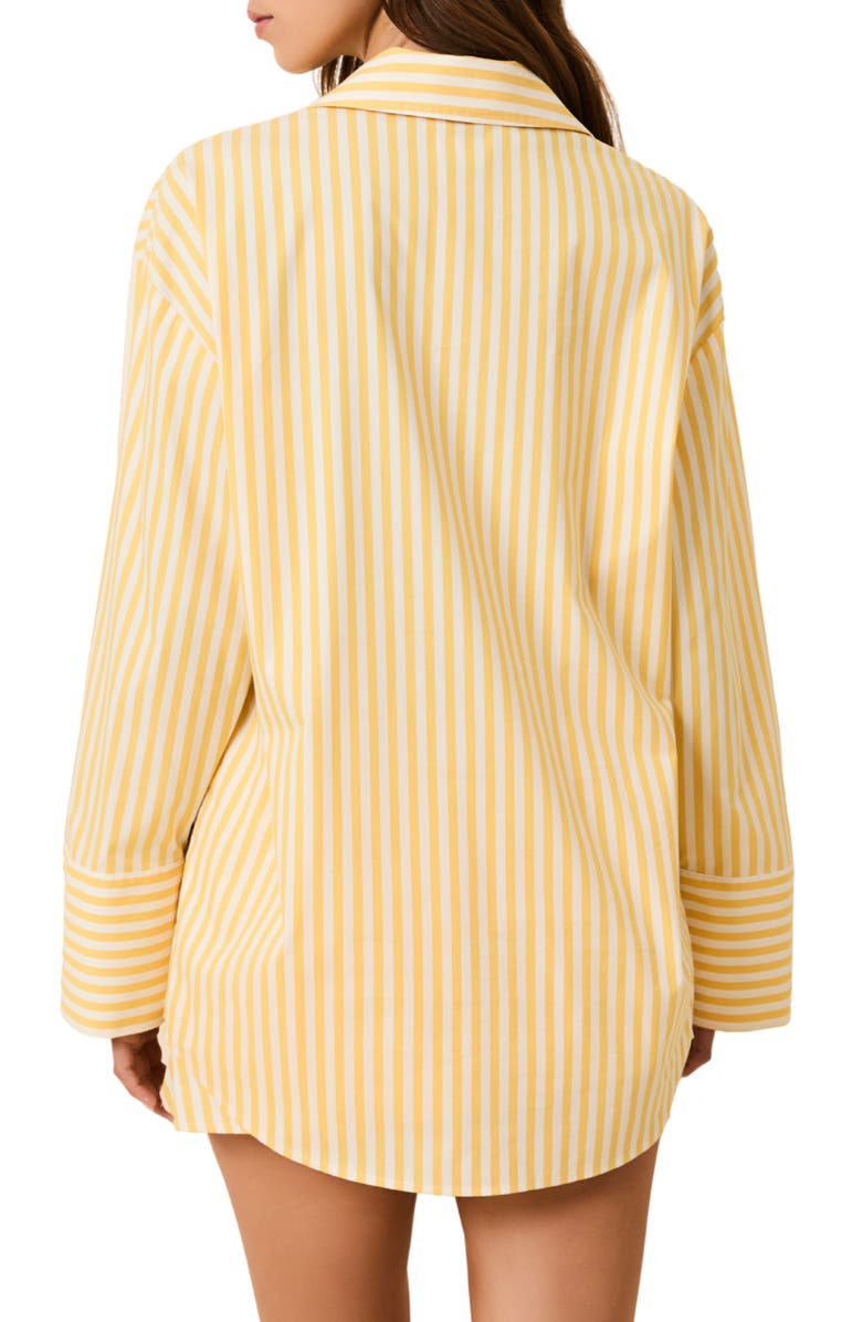 Solid & Striped The Livia Stripe Tunic Dress, Alternate, color, Lemon Drop X Brule