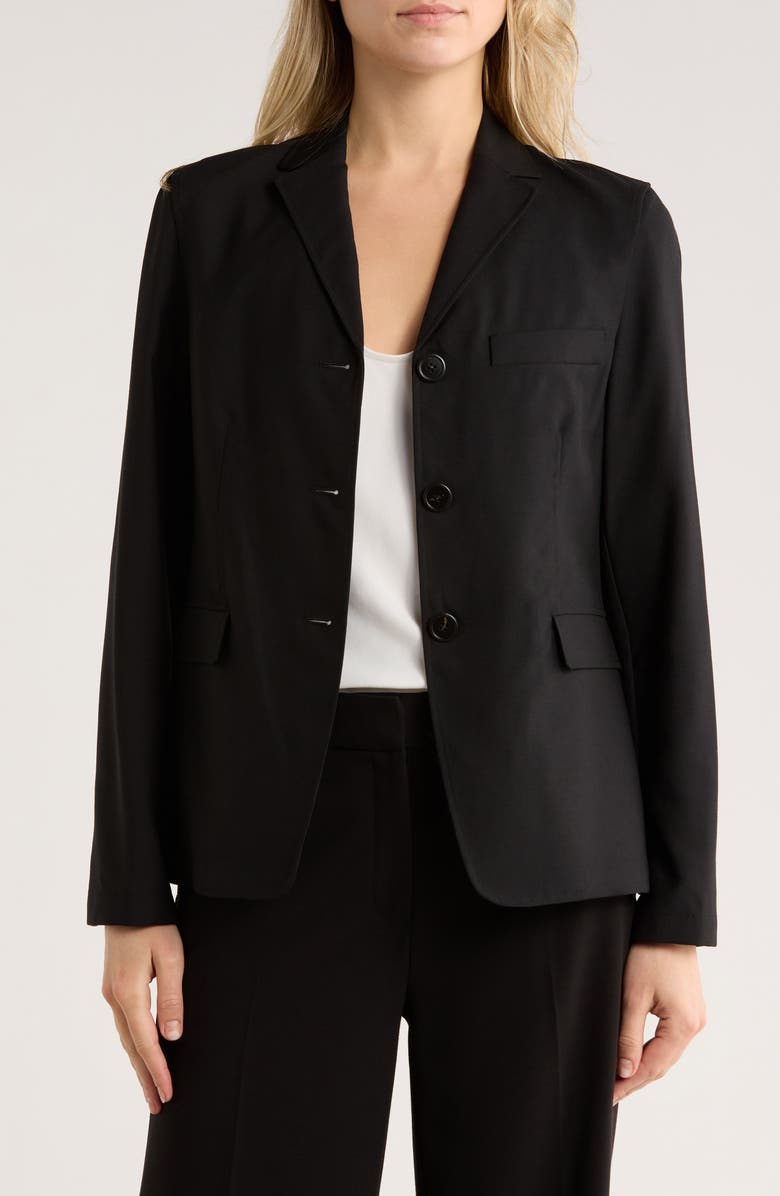 Theory Notch Lapel Wool Blazer, Main, color, Black