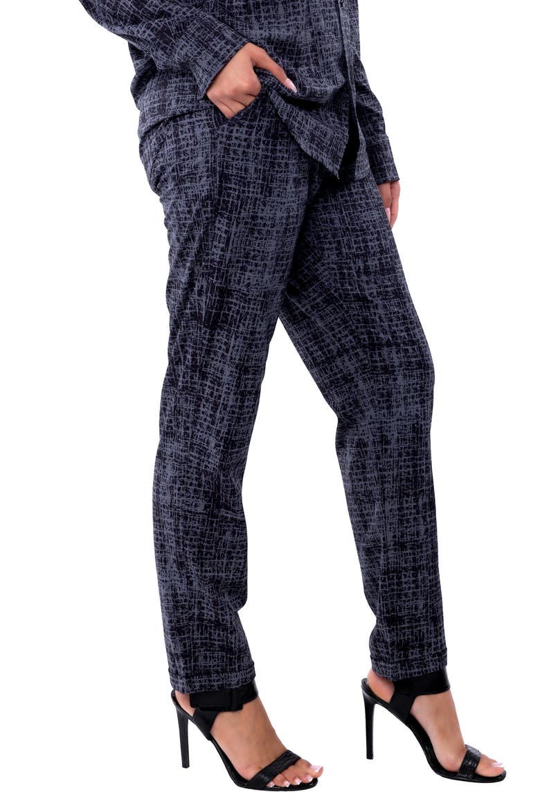 Printed Straight Leg Pants, Alternate, color, BLACK