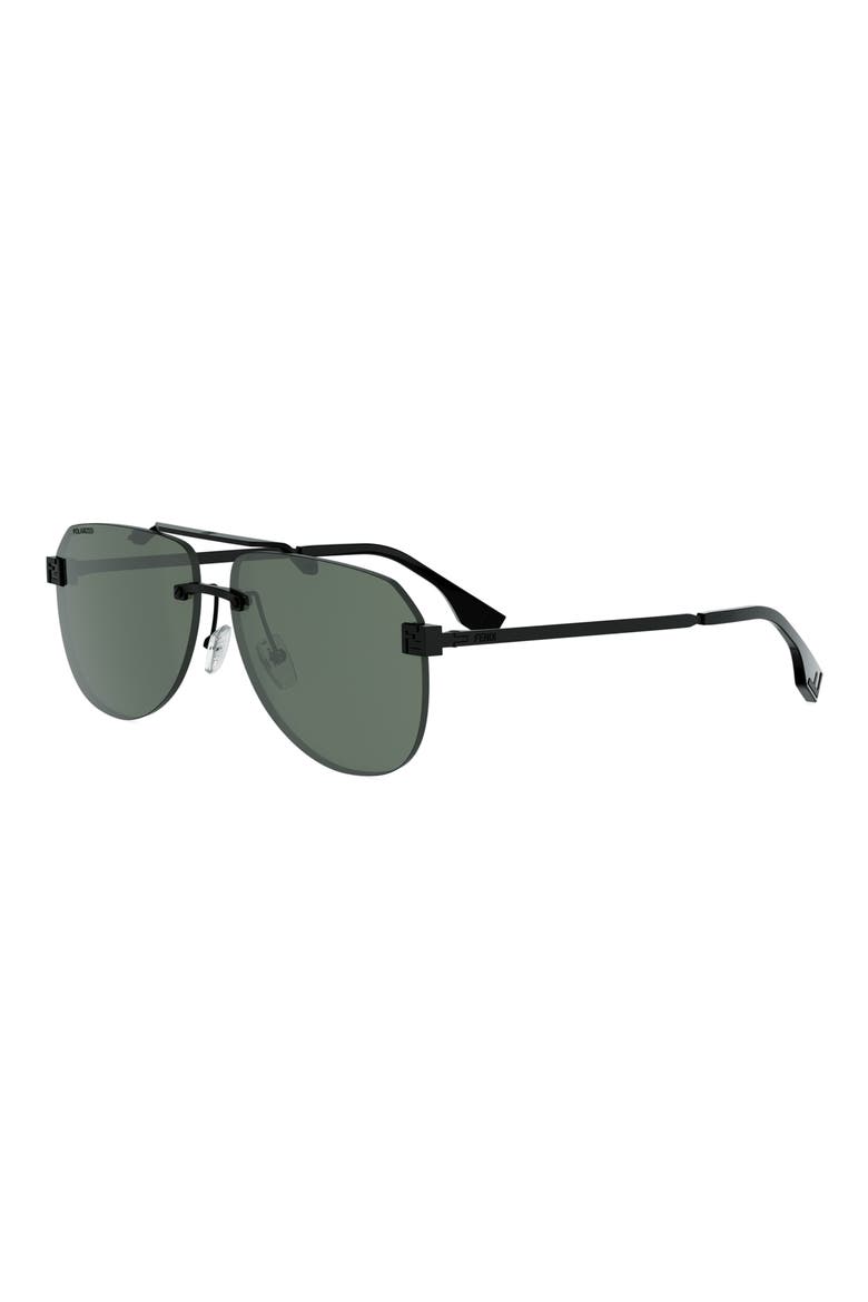 Sky 61mm Polarized Pilot Sunglasses, Alternate, color, MATTE BLACK / GREEN POLARIZED