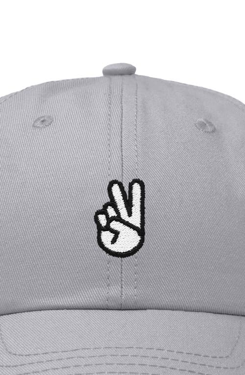 Dalix Peace Sign Embroidered Dad Hat In Gray