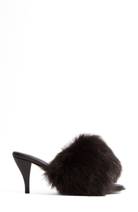 Cherry Genuine Shearling & Leather Sandal