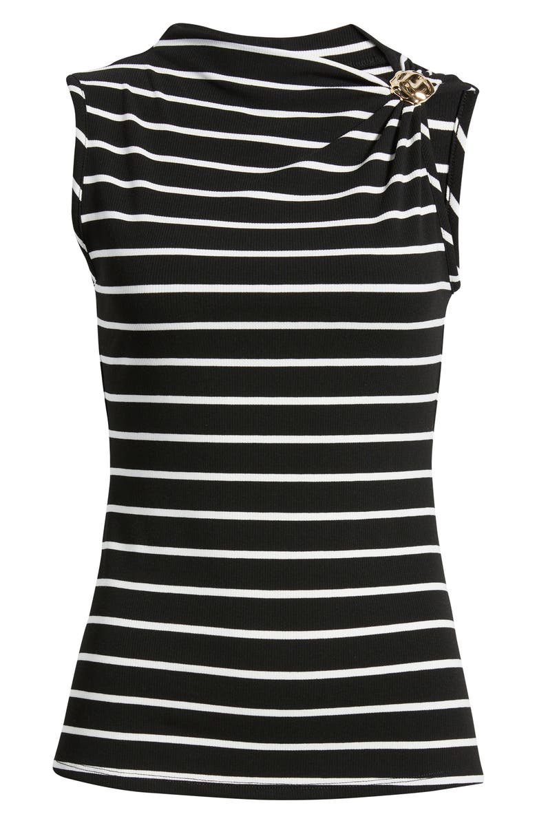 Loveappella Stripe Side Twist Rib Top, Alternate, color, 