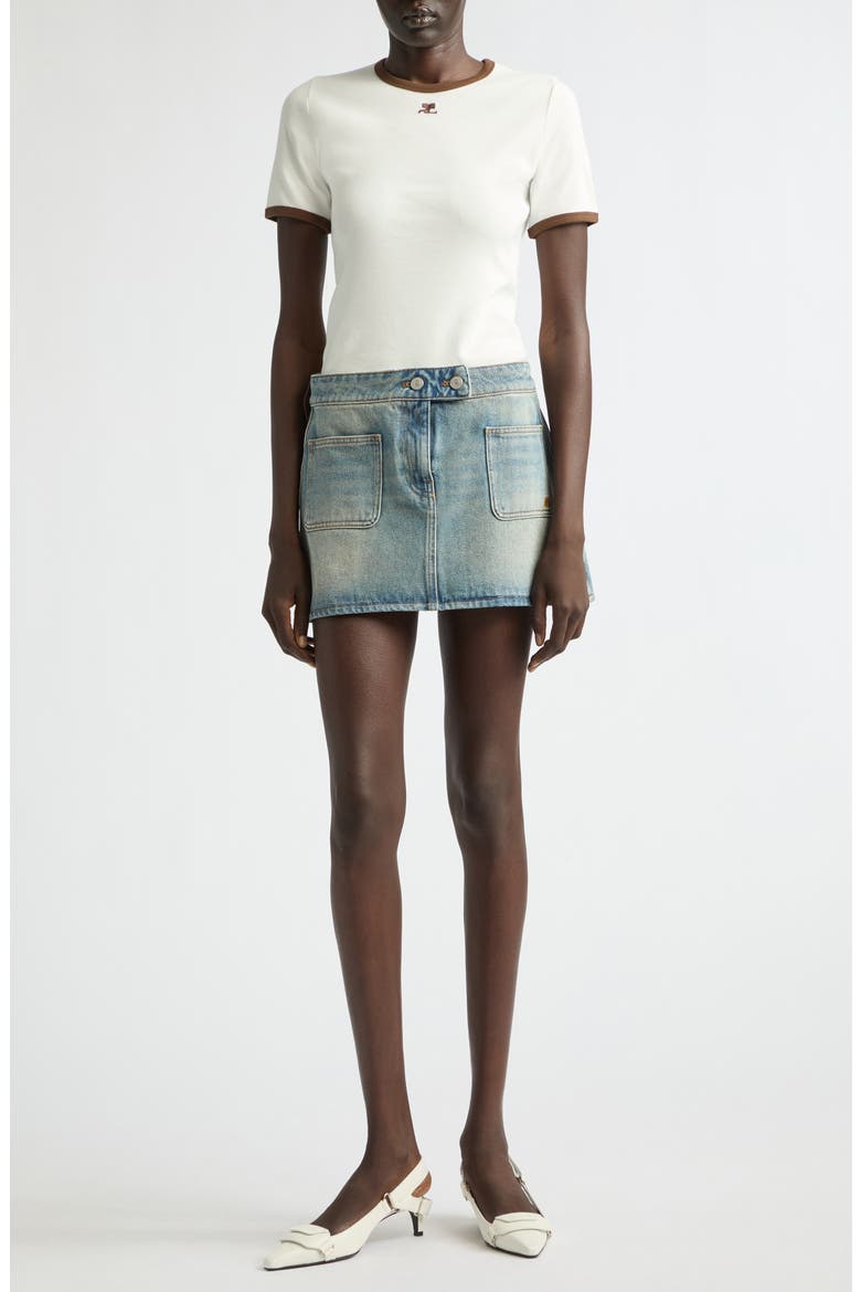 Signature Denim Miniskirt, Alternate, color, DENIM BLEU DELAVE