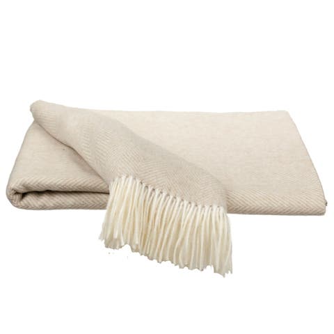 Southampton Home Merino Wool Herringbone Throw