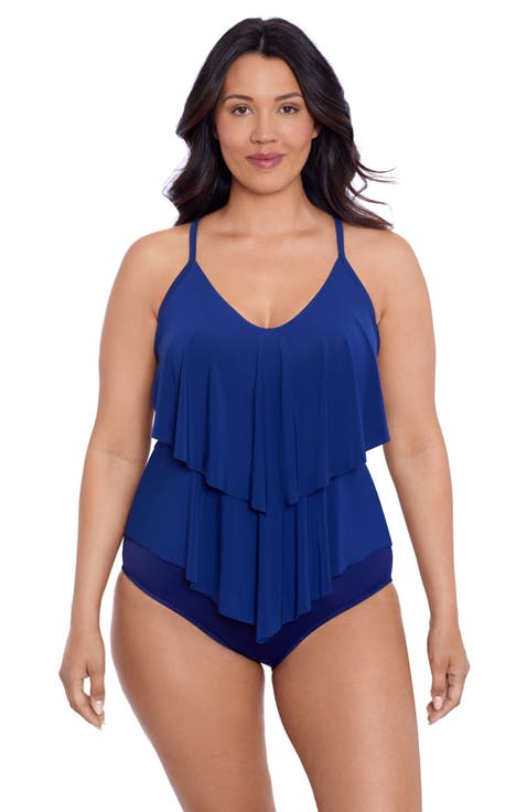 Ronnie 2 Tier Ruffle Tankini Swimsuit Top