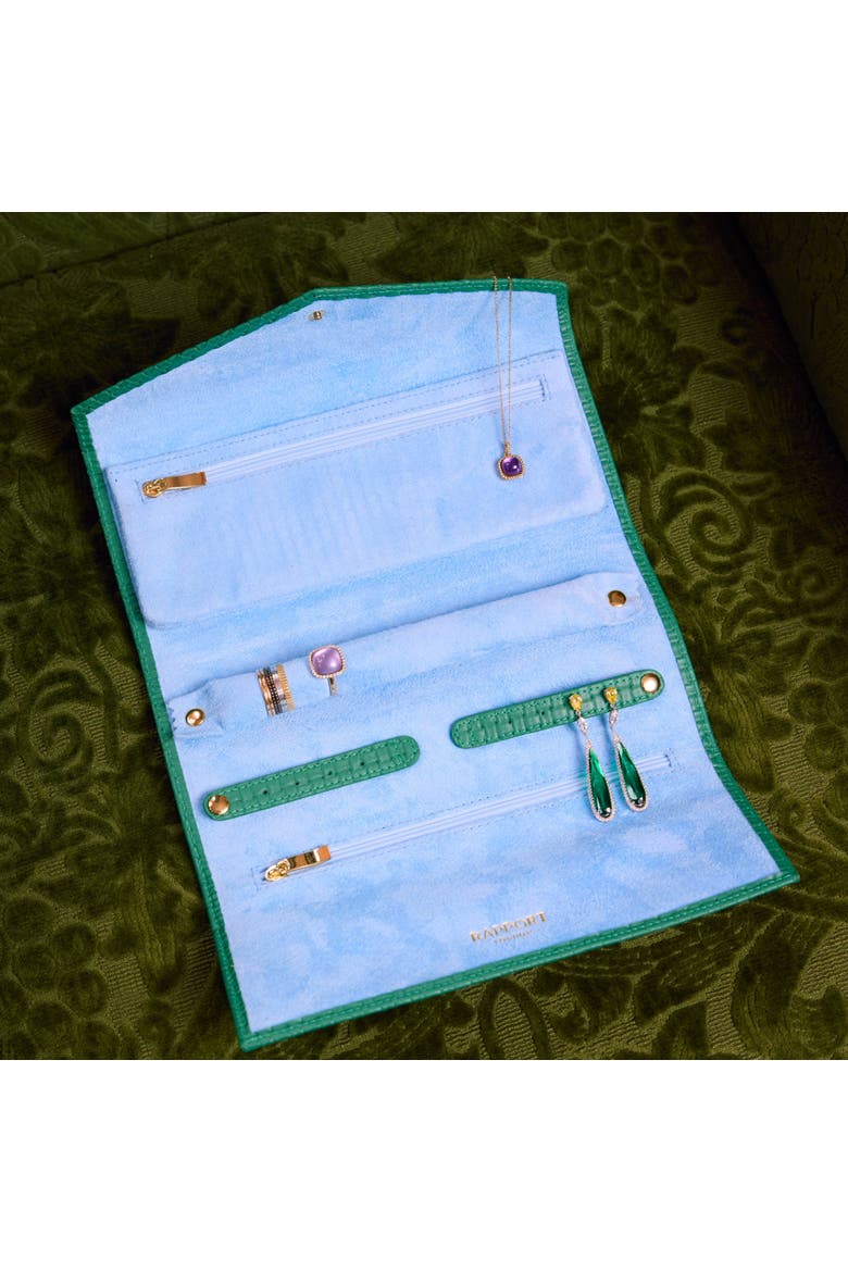 Charlotte Jewelry Roll, Alternate, color, Green