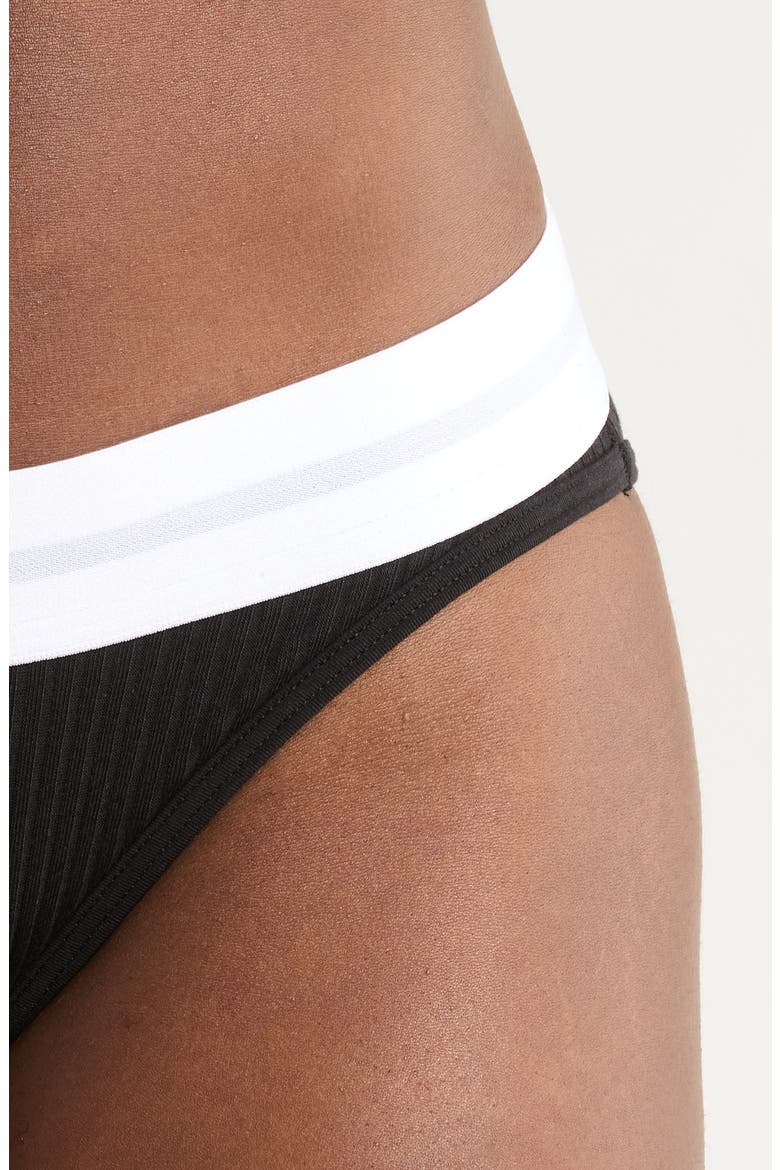 Rib Logo Bikini, Alternate, color, BLACK