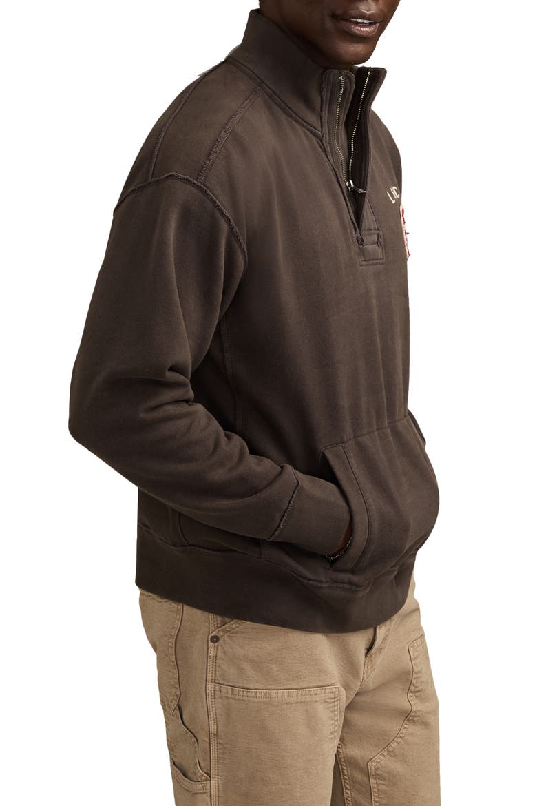 Half Zip Logo Sweatshirt, Alternate, color, RAVEN