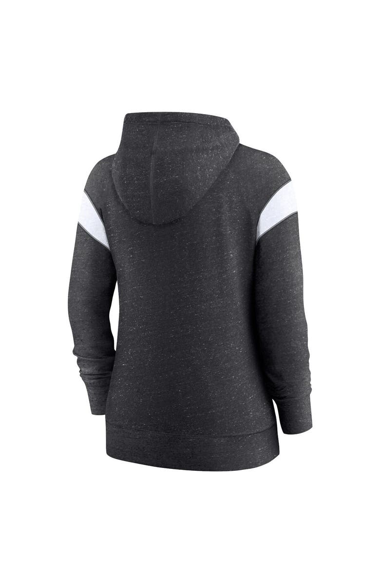 Nike Women's Nike Heather Black/White Las Vegas Raiders Plus Size Monaco Full-Zip Lightweight Hoodie, Alternate, color, Heather Black