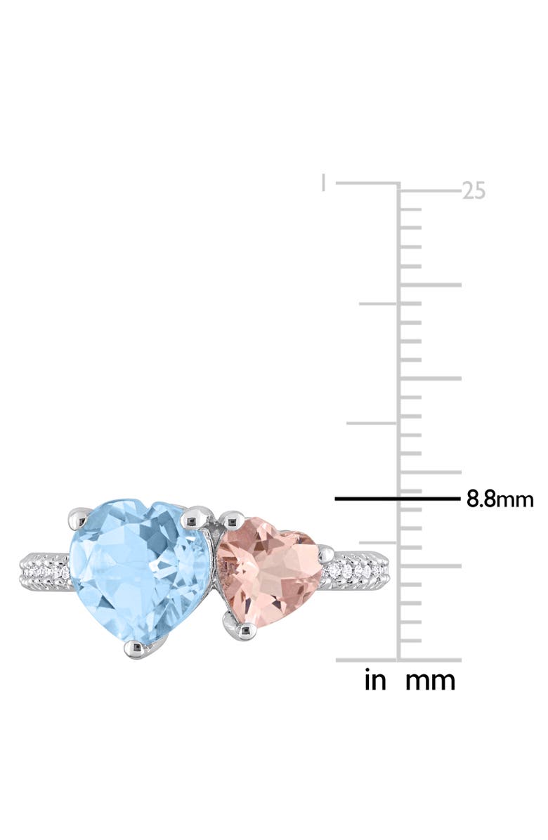 Julianna B. Topaz, Morganite & Diamond 2-Stone Heart Ring, Alternate, color, Topaz
