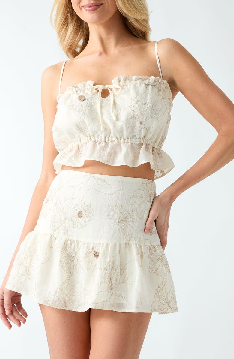 GUESS Hayden Ruffle Crop Camisole, Main, color, F0d9-Open