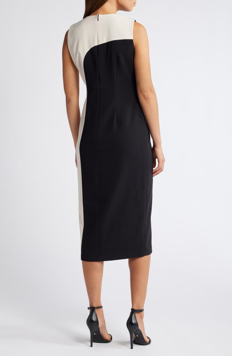 Anne Klein Abstract Colorblock Sleeveless Midi Dress, Alternate, color,