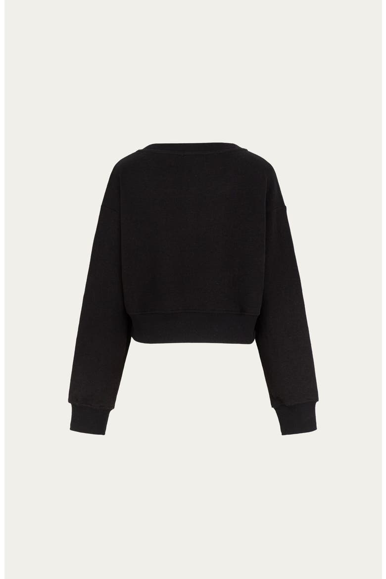 Hemp Essentials Fleece Cropped Sweater, Alternate, color, black