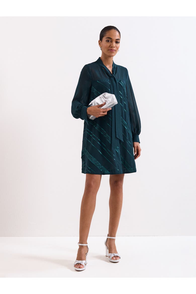 Sonali Satin Dress, Alternate, color, Teal