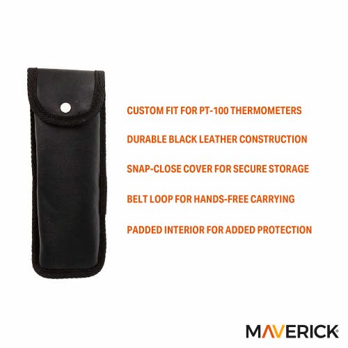 Maverick Protective Leather Case For Pt-100 Thermometer In Black