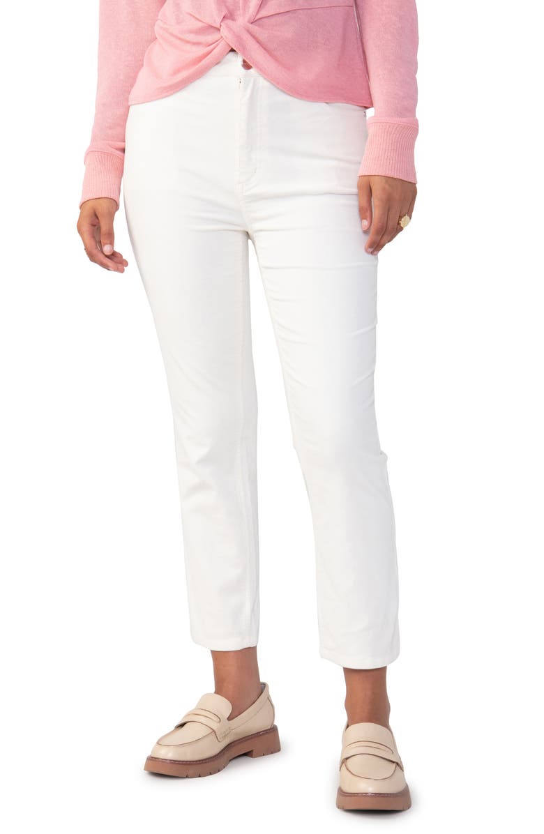 Sanctuary Good Vibes High Waist Crop Slim Straight Leg Corduroy Pants, Main, color,